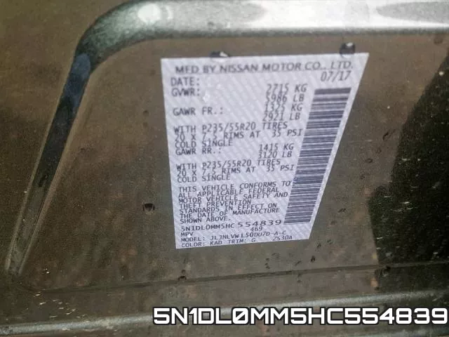5N1DL0MM5HC554839 фото 2