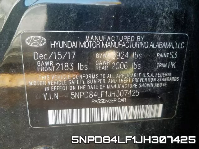 5NPD84LF1JH307425 фото 2