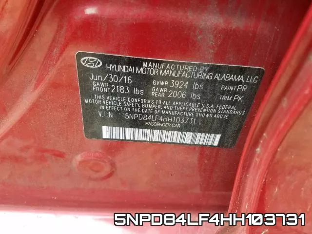 5NPD84LF4HH103731 фото 2