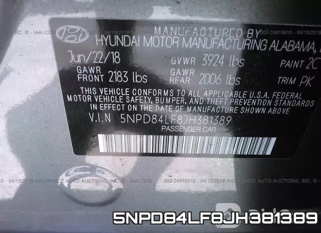 5NPD84LF8JH381389 фото 10