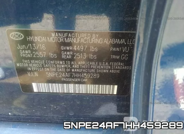 5NPE24AF7HH459289 фото 10