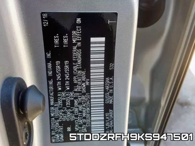 5TDDZRFH9KS947501 фото 2