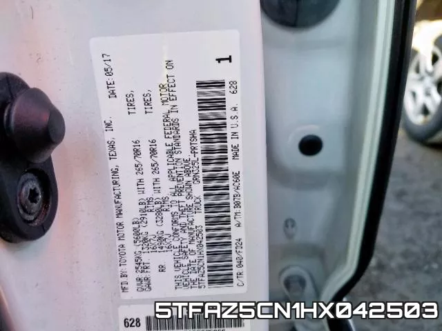 5TFAZ5CN1HX042503 фото 2