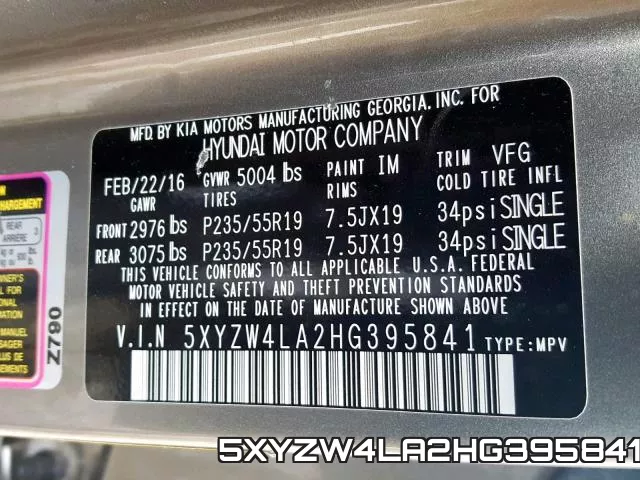 5XYZW4LA2HG395841 фото 2