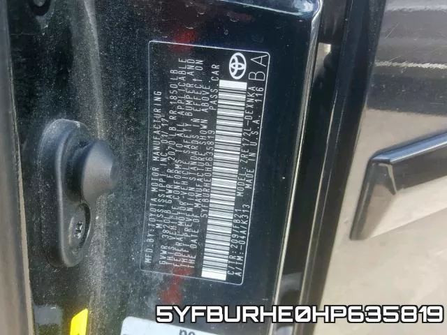 5YFBURHE0HP635819 фото 2