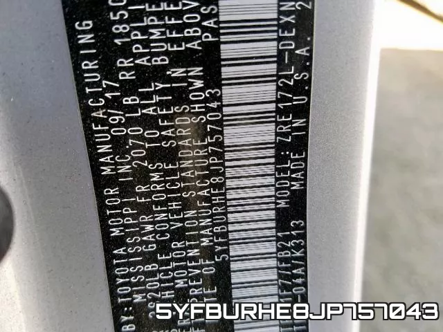 5YFBURHE8JP757043 фото 2