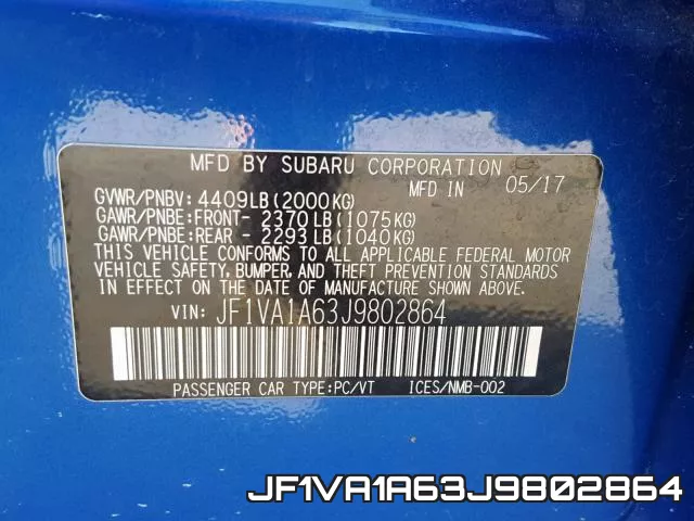 JF1VA1A63J9802864 фото 2