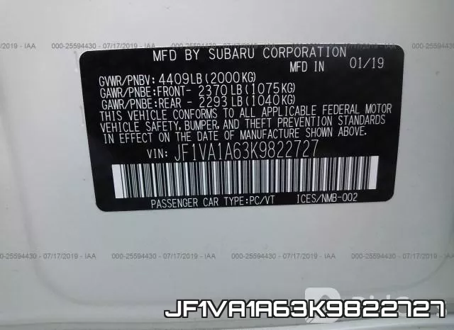 JF1VA1A63K9822727 фото 10