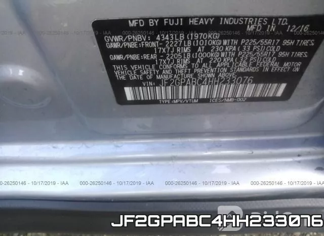 JF2GPABC4HH233076 фото 10