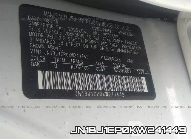 JN1BJ1CP0KW241449 фото 10
