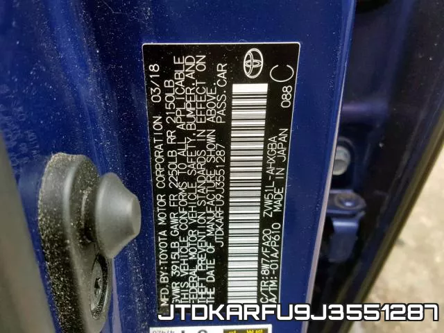 JTDKARFU9J3551287 фото 2