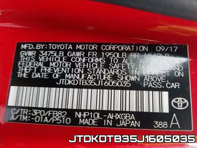JTDKDTB35J1605035 фото 2