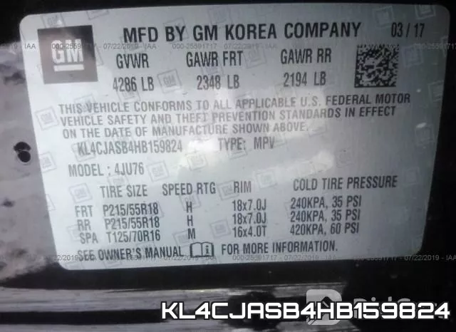 KL4CJASB4HB159824 фото 10