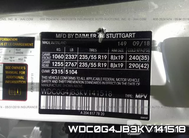 WDC0G4JB3KV141518 фото 10