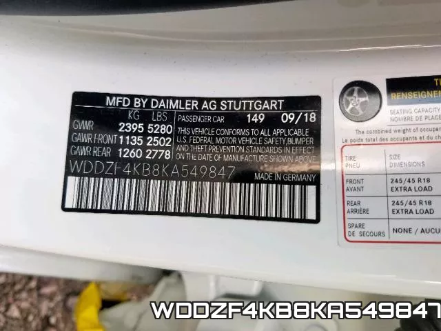 WDDZF4KB8KA549847 фото 2