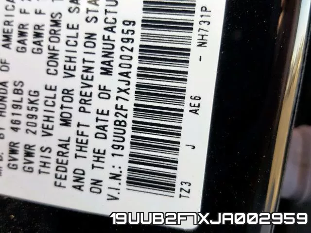 19UUB2F7XJA002959 фото 2