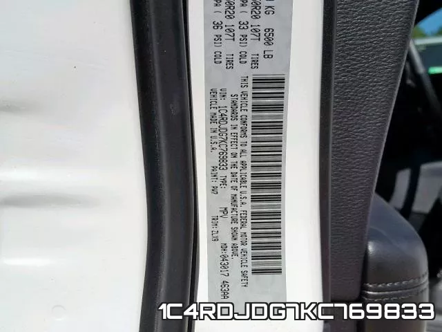 1C4RDJDG7KC769833 фото 2