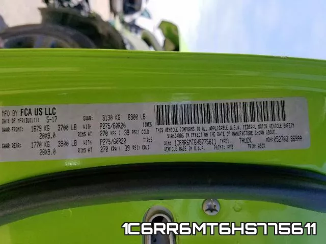 1C6RR6MT6HS775611 фото 2