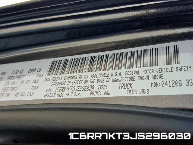 1C6RR7KT3JS296030 фото 2