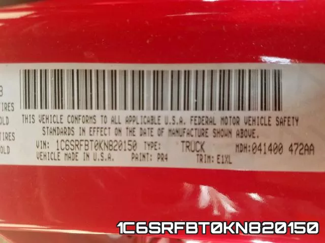 1C6SRFBT0KN820150 фото 2