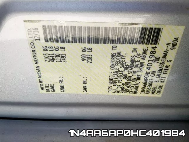 1N4AA6AP0HC401984 фото 2