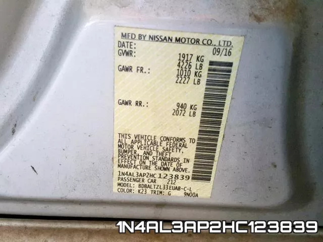 1N4AL3AP2HC123839 фото 2