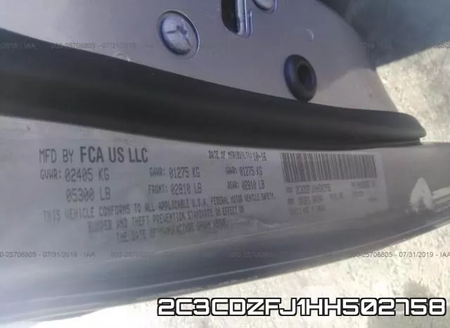 2C3CDZFJ1HH502758 фото 10