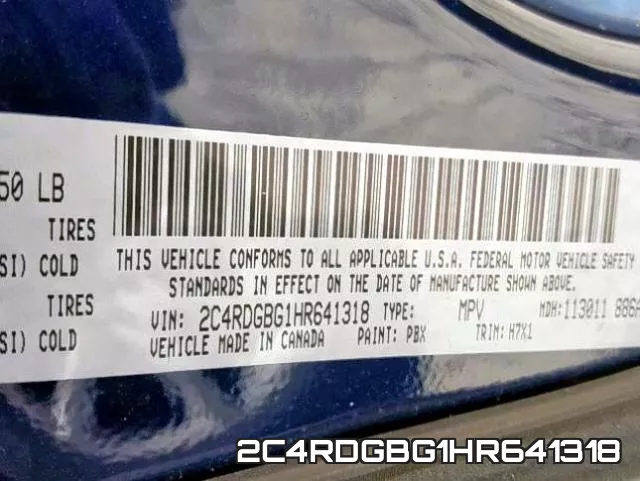 2C4RDGBG1HR641318 фото 2