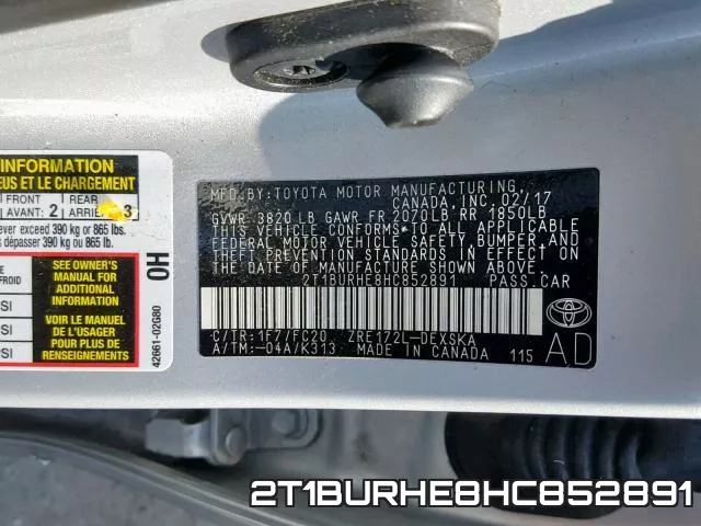 2T1BURHE8HC852891 фото 2