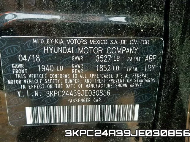 3KPC24A39JE030856 фото 2