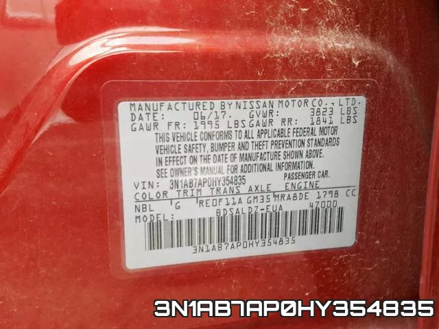 3N1AB7AP0HY354835 фото 2