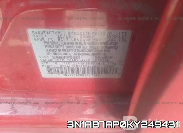 3N1AB7AP0KY249431 фото 10