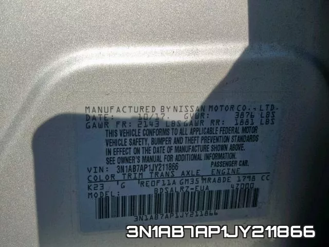 3N1AB7AP1JY211866 фото 2