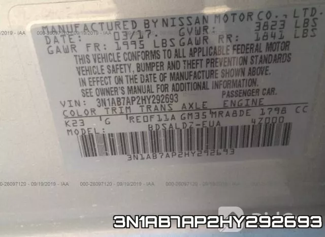 3N1AB7AP2HY292693 фото 10