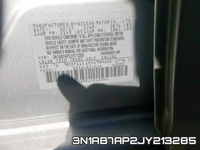 3N1AB7AP2JY213285 фото 2
