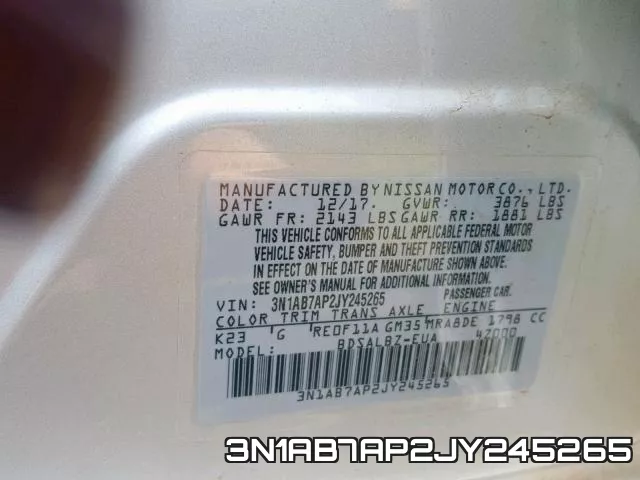 3N1AB7AP2JY245265 фото 2