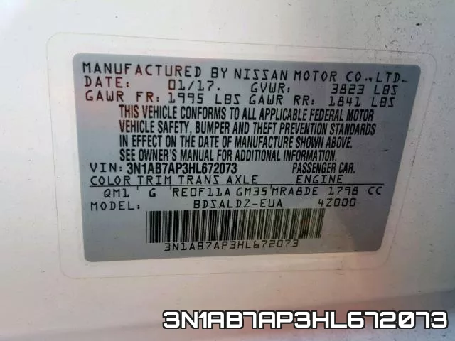 3N1AB7AP3HL672073 фото 2