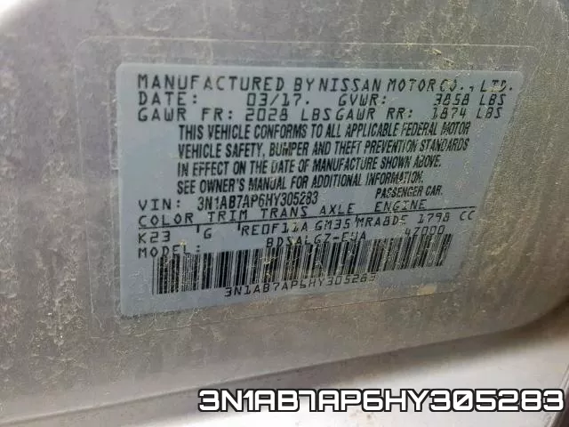 3N1AB7AP6HY305283 фото 2