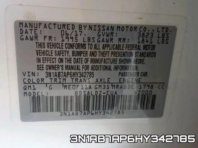 3N1AB7AP6HY342785 фото 2