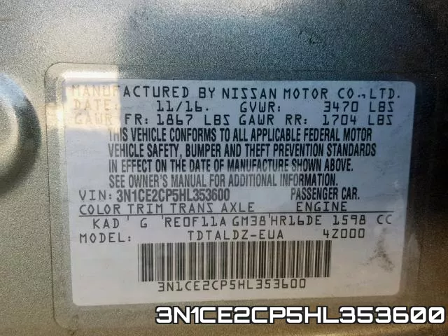 3N1CE2CP5HL353600 фото 2