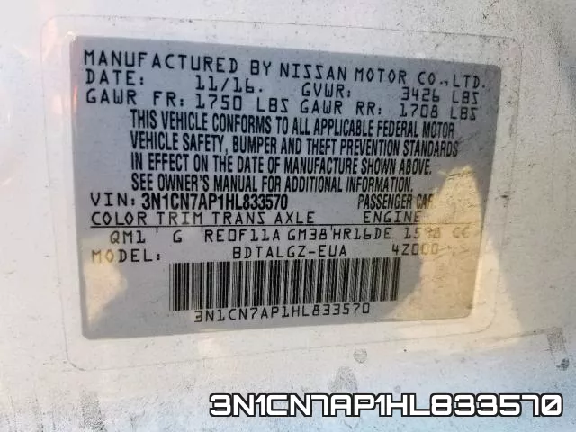 3N1CN7AP1HL833570 фото 2