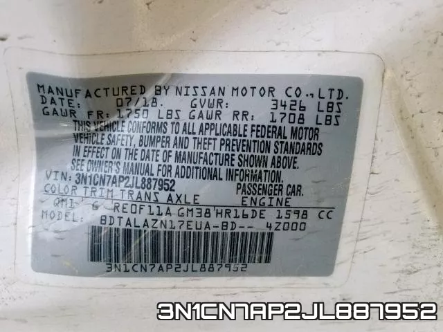 3N1CN7AP2JL887952 фото 2