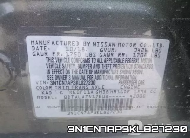 3N1CN7AP3KL827230 фото 10