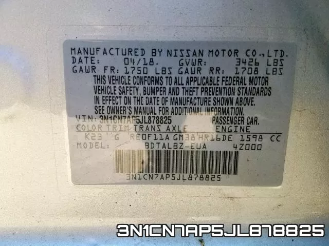 3N1CN7AP5JL878825 фото 2