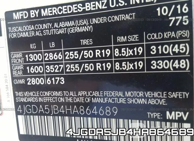 4JGDA5JB4HA864689 фото 10