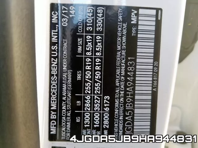 4JGDA5JB9HA944831 фото 2