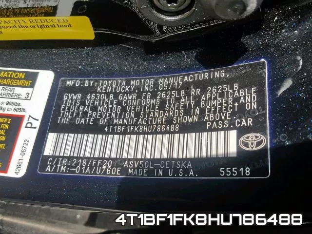 4T1BF1FK8HU786488 фото 2