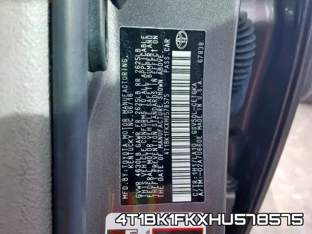 4T1BK1FKXHU578575 фото 2