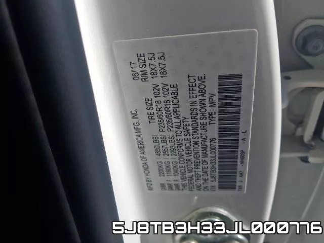 5J8TB3H33JL000776 фото 2