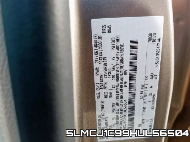 5LMCJ1C99HUL56504 фото 2
